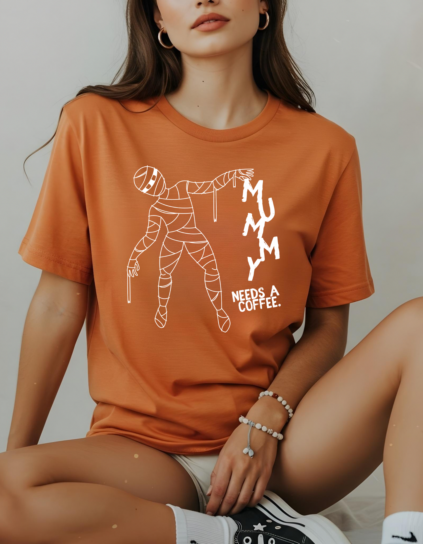 ☕ Mummy Needs Coffee Halloween Tee