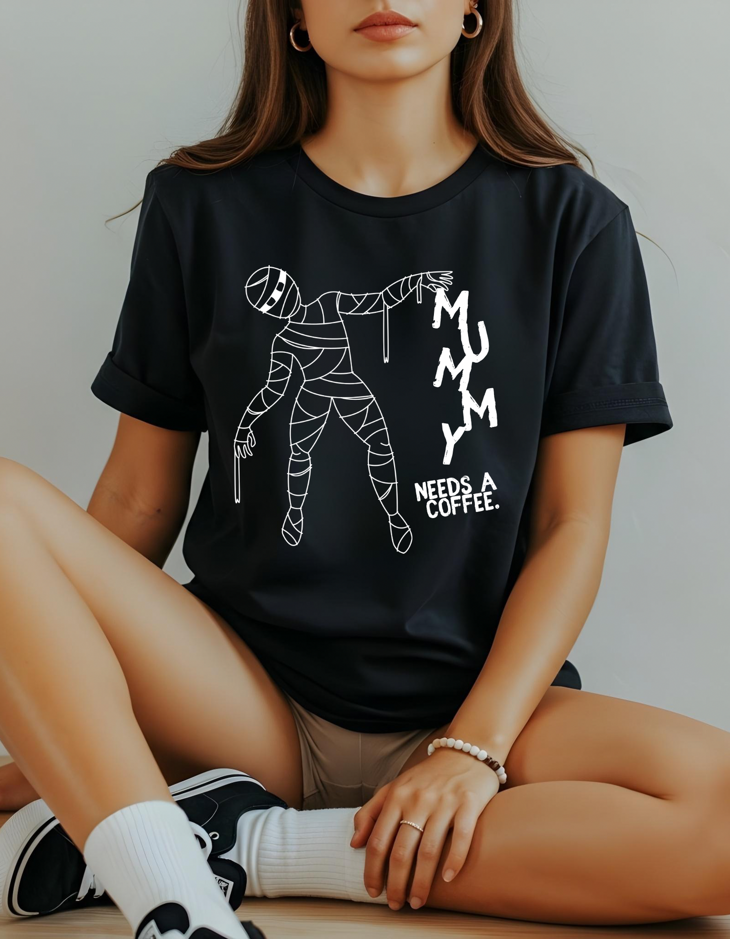 ☕ Mummy Needs Coffee Halloween Tee