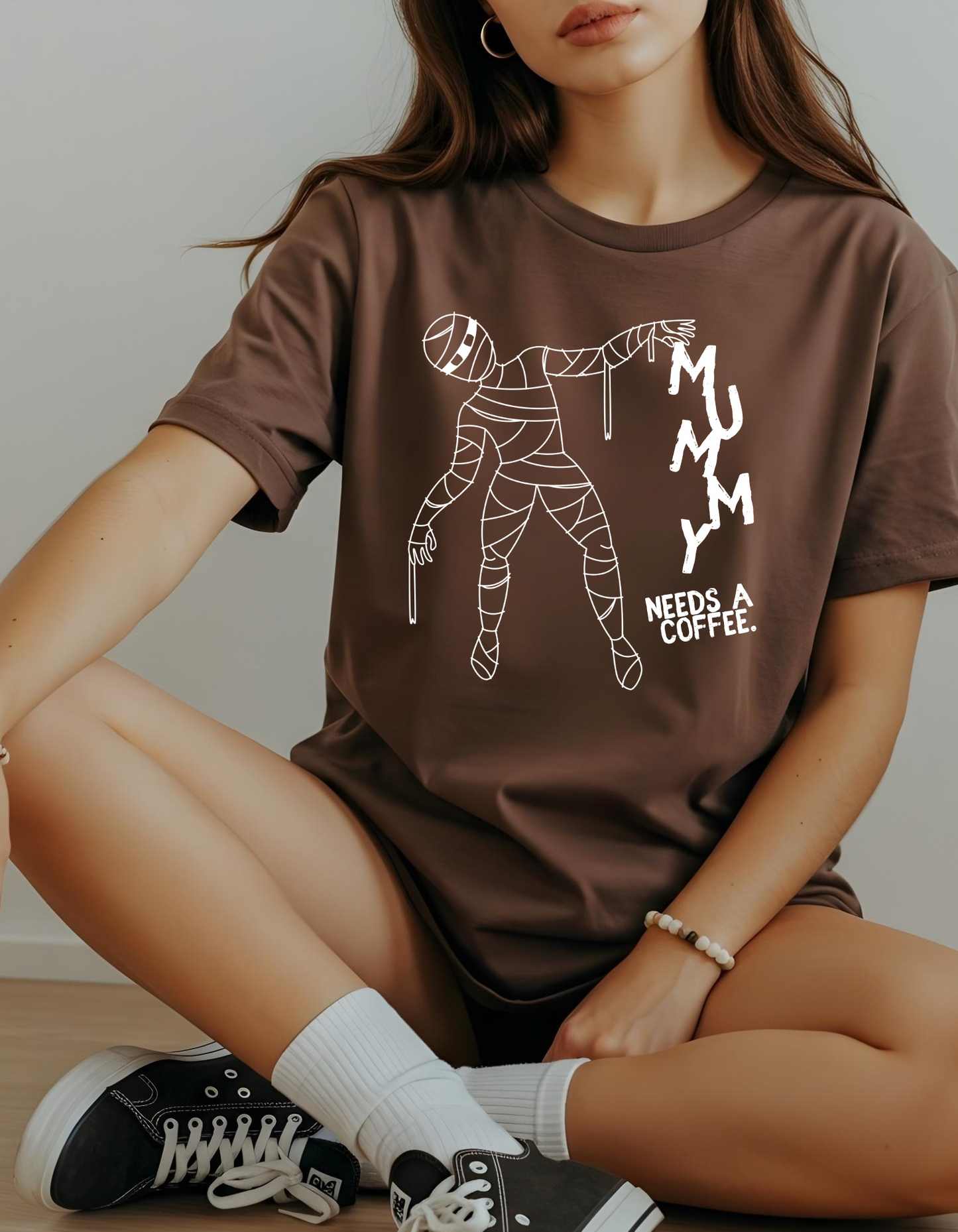 ☕ Mummy Needs Coffee Halloween Tee